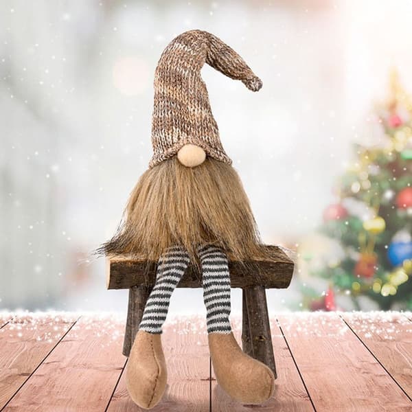 Juldekorationer Plysch Tomte Jul Fylld Docka Grå KLB