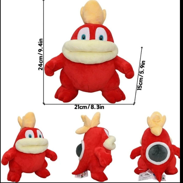 Super Mario Fire Spike pehmolelu täytetty lelu pehmolelu 24 cm UUSI KLB