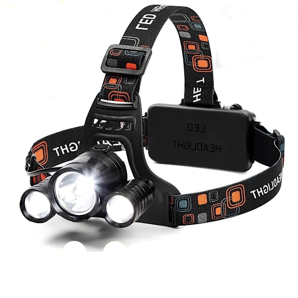 Huvudlampa, starkaste 6000 lumen LED arbetslampa 18650 USB KLB