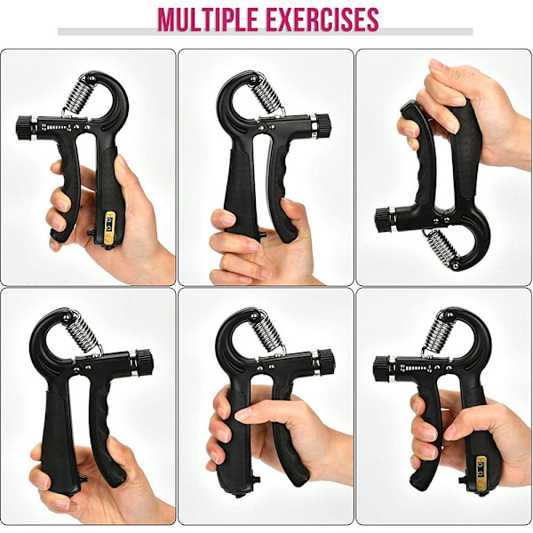 Handgreppstränare, handgreppstränare, fingertränare med räknefunktion, handgreppstränare svart
