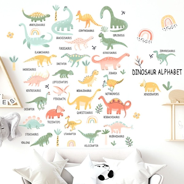 Dinosaur Wall Stickers, Dino Stickers for Kids, Nursery, Sovrum, Wo KLB