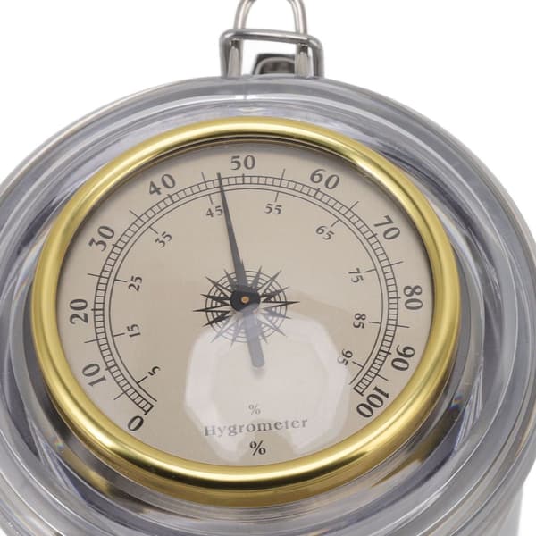 Cigar glas rustfrit stål silikone ring med hygrometer KLB
