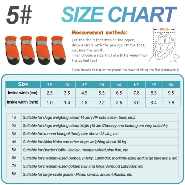 Sommarskor för hundar, varma, halkfria stövlar, stora och medelstora hundar, 5#