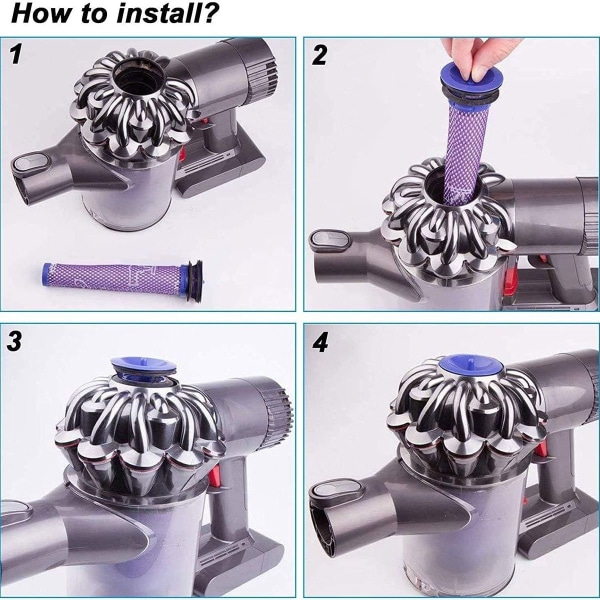 Suodatinsetti moottorin jälkeiset suodattimet Dysonille ja moottorin edeltävät suodattimet