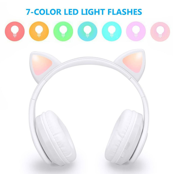 Bluetooth-kissan korvat -pelikuulokkeet LED-valolla