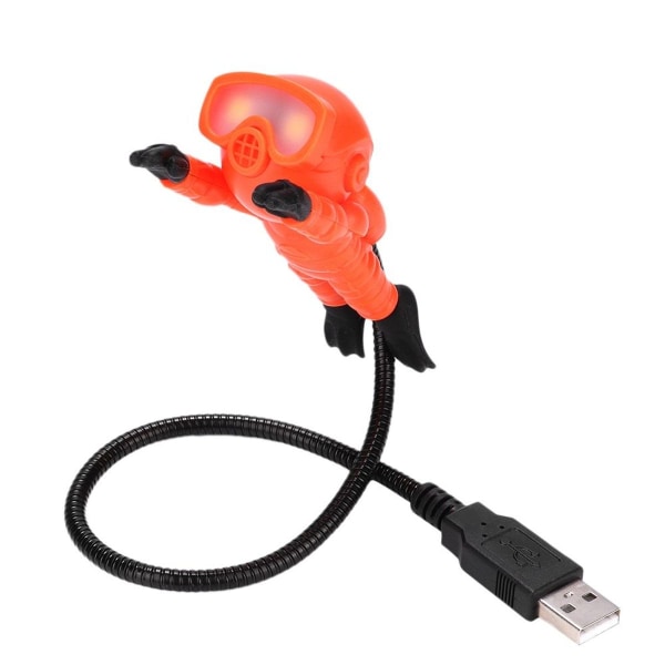 KLB Kannettava Piirretty Sukeltaja USB LED-lamppu Joustava (Oranssi)