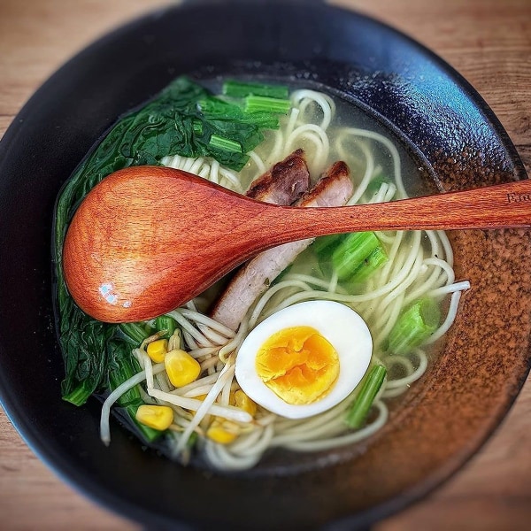 2 stk. japanske træ ramen skeer suppe ske pho