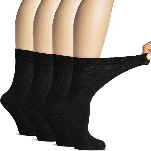4 par sokker til mænd og kvinder engros fremstillet i ren bomuld i sort KLB
