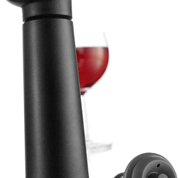 Vakuumpumpe til vin, sort, med 2 propper KLB