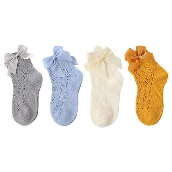 Mesh andas strumpor, baby flickor ankelstrumpor rosett M KLB