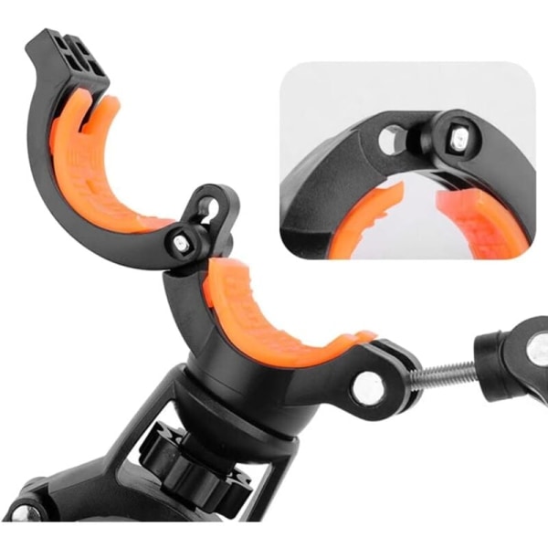 360° kallistettava säädettävä polkupyörän valon taskulampputelineen pidike Yleinen polkupyörän pidike LED-taskulampputeline, oranssi KLB