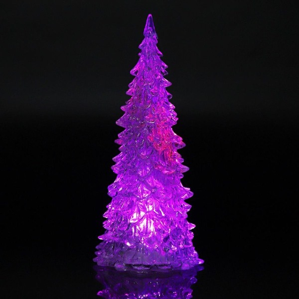 Juletræsformet LED-lampe, farverigt natlys til hjemmebaren KLB