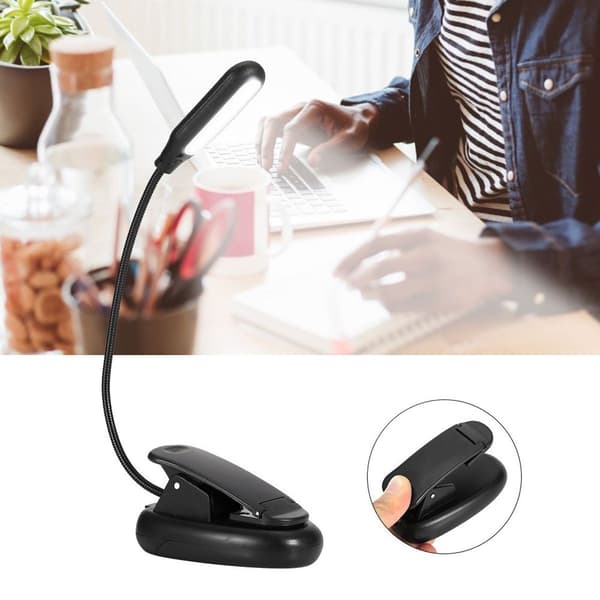 Mini USB LED-bordlampe med svanehals og klips KLB