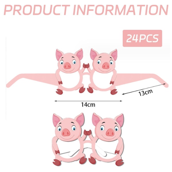 24 st lantgårdsdjur tema pappersglasögon rum födelsedagsfest dekorationer KLB