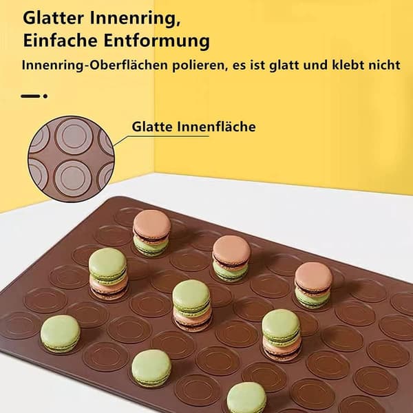 2-pack silikonbakmattor för macarons, 48 håligheter, non-stick beläggning, macarons