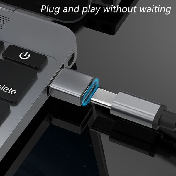 USB-C naar USB-adapter, 3-pack [aluminium behuizing, grijs