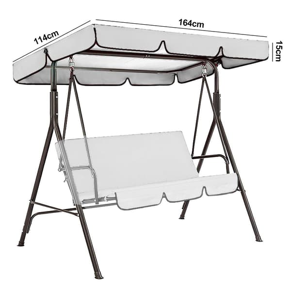 Porch Swing Canopy Vanntett Swing Deksel Hage Swing Grå