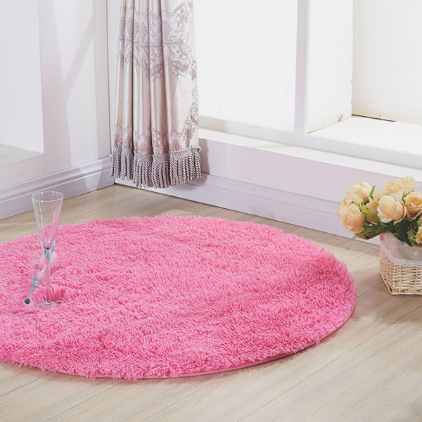 2 kpl silk wool -mattoa pyöreä lattiamatto olohuoneen makuuhuoneen matto sängyn vieressä lattiamatto f