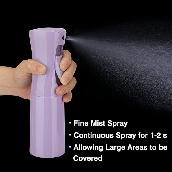 200 ml kontinuerlig sprayflaska (lila 2-pack), hårsprayflaska, fin dimsprayflaska för salonger, frisörer, växter, hudvård, rengöring