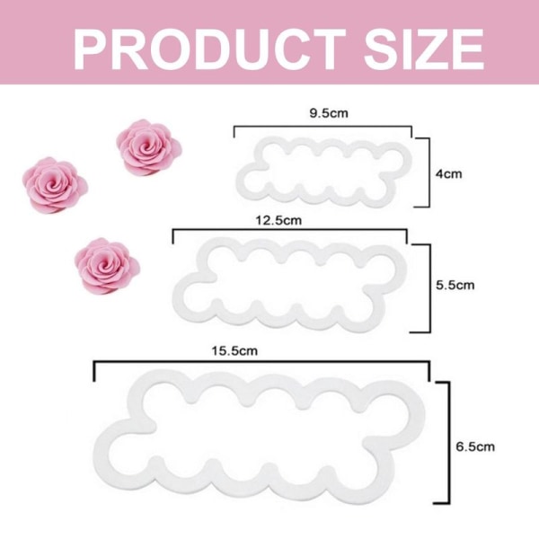 Cake Decorating Gumpaste Flowers The Easiest Rose Ever Cutter Pack of 3