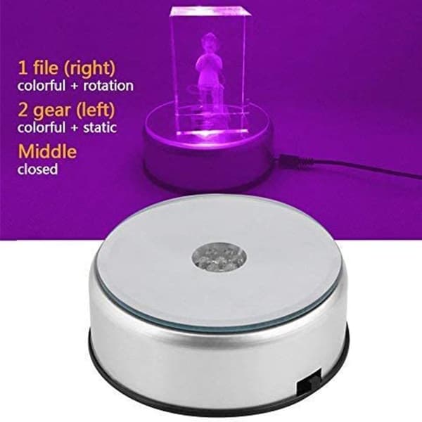 LED lys coaster til glasblok stemningslys roterende base farverig KLB