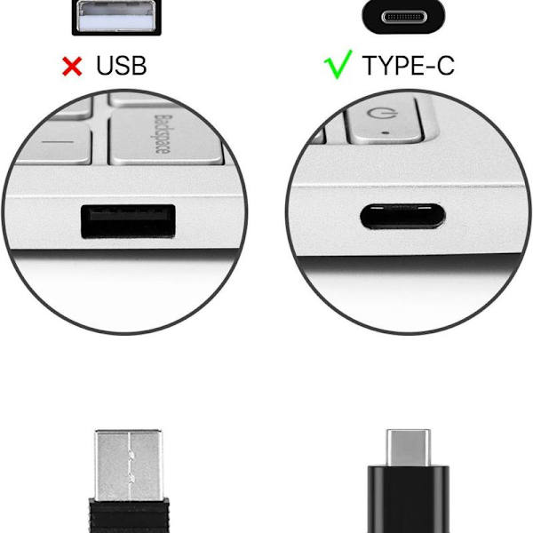 2.4G mus, USB Type-C trådløs computermus