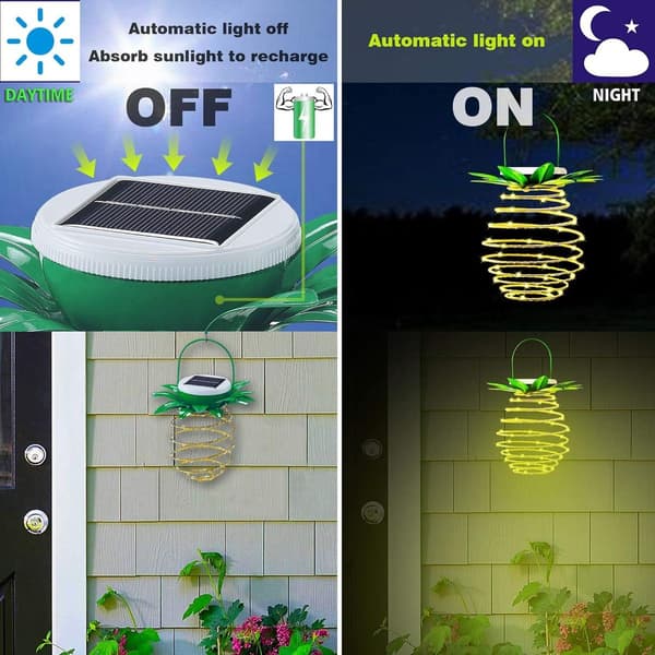 Ananas Have Solcellelamper 60 LED Dekorative Solgadelamper ip65 KLB