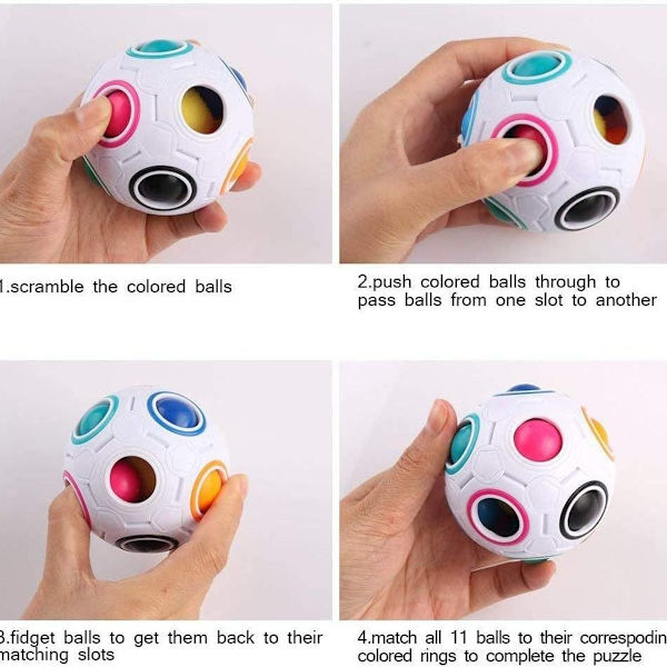 Regnbue Ball Fidget Ball Puslespill Ball Magisk Terning Leker Stressavlastende Spill KLB