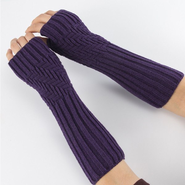 Tekoturkisranneke - Naisten sormettomat käsivarsien lämmittimet Voita violetti KLB