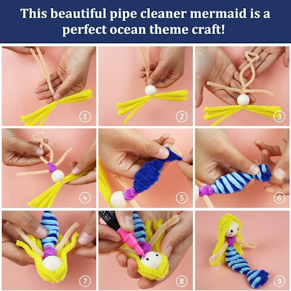 Pipe cleaners, pipe cleaner håndverk, håndverk for barn KLB
