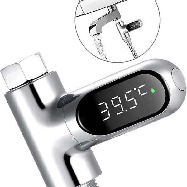 Brusetermometer, LED digitalt brusetemperaturdisplay, Celsius/Fahrenheit-display