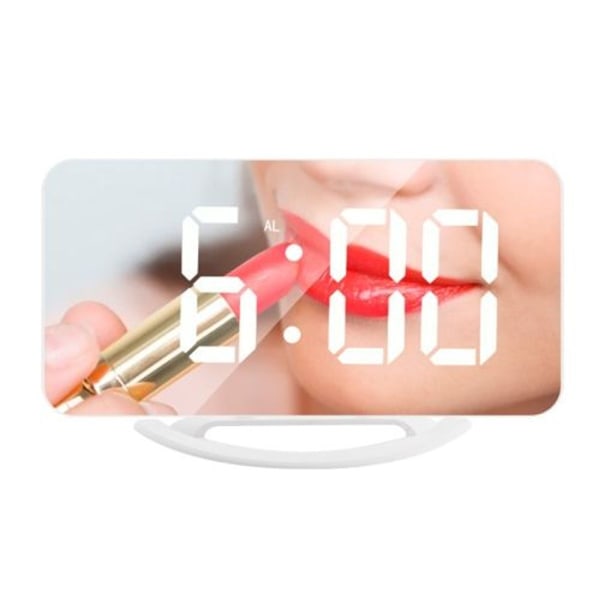 TS-8201-W monitoiminen LED-peili, meikkipeili, kello, pöytäkello, pöytä