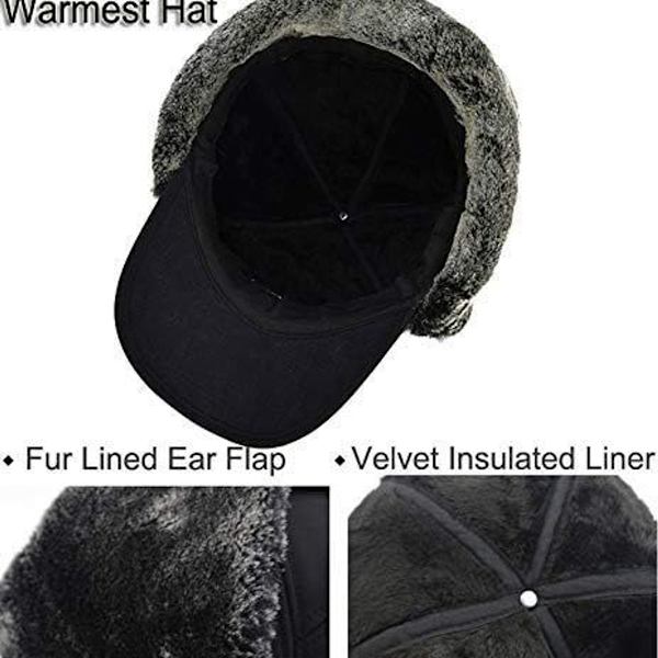 Herr vinter aviator mössa, vindtät varm vintermössa med öronlappar KLB