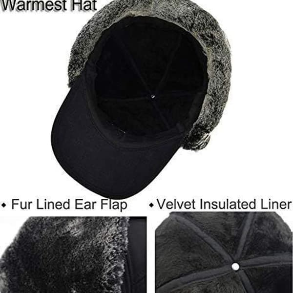 Herre vinter aviator hat, vindtæt varm vinterhat med øreklapper KLB