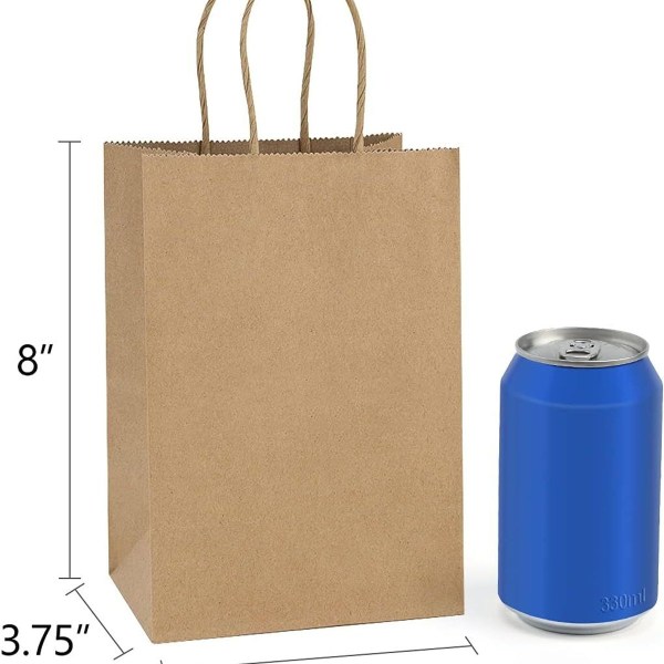 Små gaveposer, kraftpapirposer, håndtag, brune gaveposer KLB