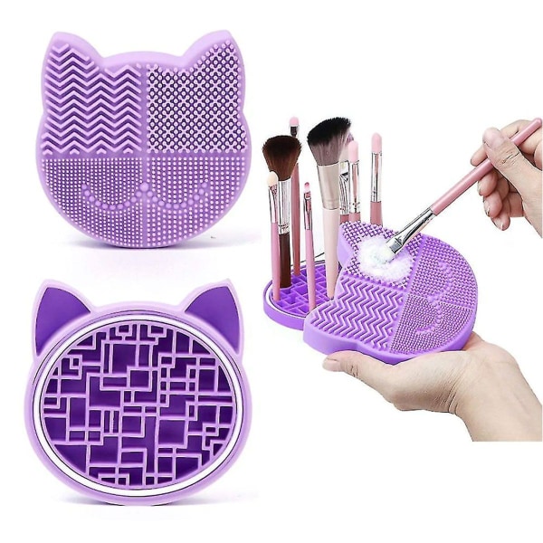 2 i 1 design makeup børste rengøringsmåtte med børste tørring