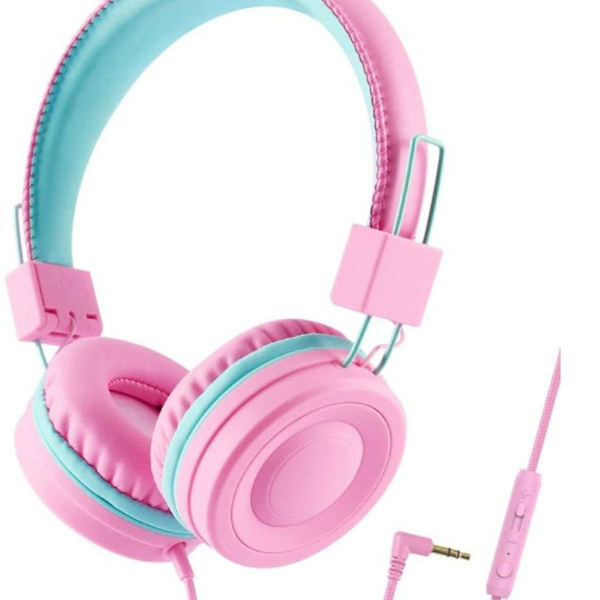 Børnehovedtelefoner - Sammenfoldelige, Ufiltrerede Stereo 3,5mm Jack Pink