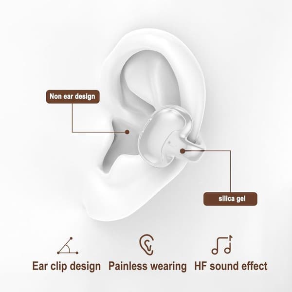 Trådløse Bluetooth-øretelefoner med luftledning og benledning, hvite