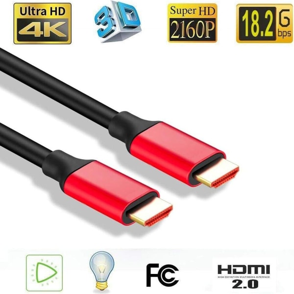 4K HDMI-kabel 10ft, HDMI til HDMI understøtter Fast Ethernet 10ft KLB