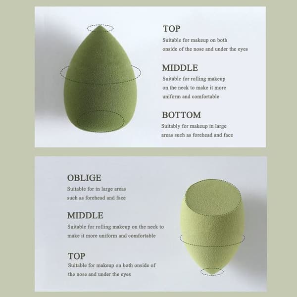 Makeup Blender Beauty Sponge Sæt - Foundation Blending Beauty Matcha Farve