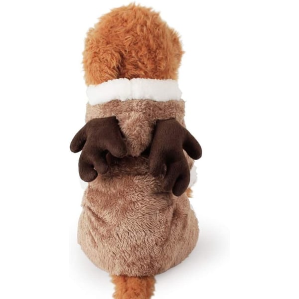 Søte juleklær for hunder, varme for vinteren, mønster: Elg for katter og hunder, julekostyme for teddy, terrier, chihuahua