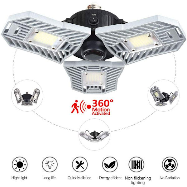 LED-lampor E27 / E26 60W garagebelysning Verkstad belysning LED garagebelysning 6000 LM belysning för garage, källare, verkstad, lager, etc.