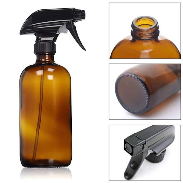 4-pack tomma sprayflaskor, glasflaskor, med justerbart sprayhuvud.