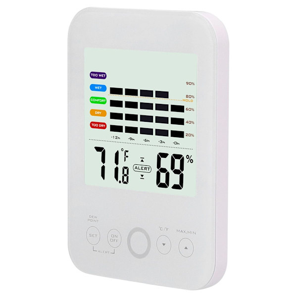Touch Screen Termohygrometer Elektronisk Digital Vægmonteret KLB