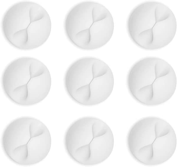 Hvid kabelklemme kabelarrangør - 9 stk.
