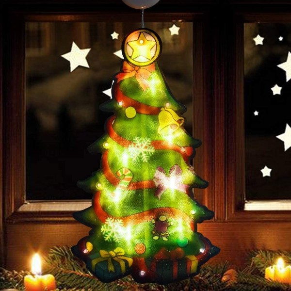 Juldekoration upplyst fönster, dubbelsidiga siluettljus med KLB
