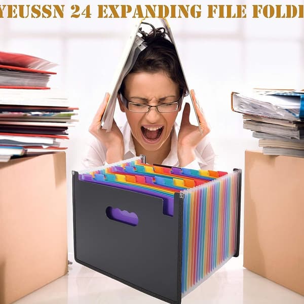 A4-dokumentmapp 24 fack expanderbar mapp stor utrymme expanderbar mapp KLB