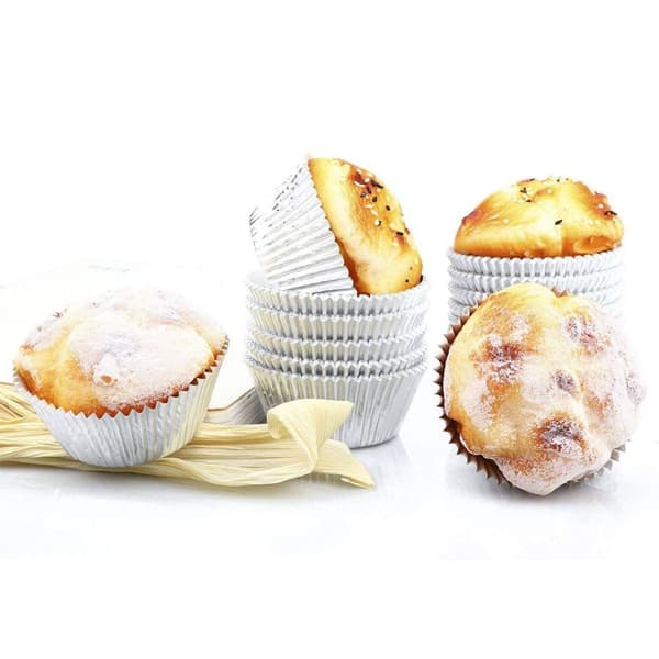 100-pack muffinsformar i papper, miniformer i silver
