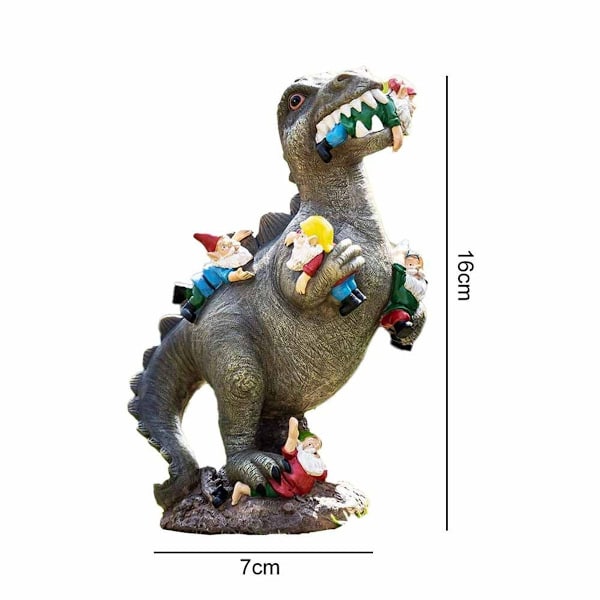 Dinosaur, der spiser dværg, havekunst, art deco, udendørsstatue, art deco
