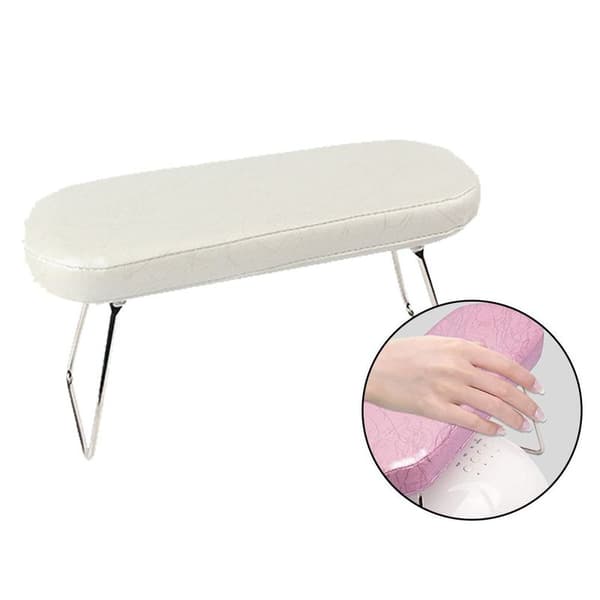Akrylnagelsarmstöd för naglar, mikrofiberläder nageldyna vit